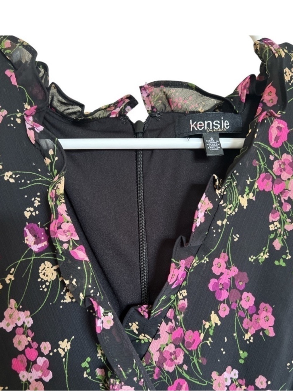 Kensie Floral Ruffle Dress | Feminine Flowy Midi Dress - Picture 5 of 8